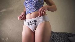 Amateur asian in cute panties showing off her fat cameltoe